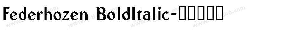 Federhozen BoldItalic字体转换